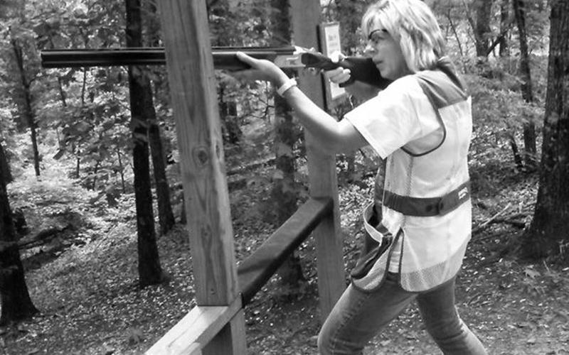 Rick and Sherry Thacker spend most of their time involved in the activities of their grandchildren however they also enjoy skeet shooting when time permits. Sherry Thacker is shown skeet shooting.