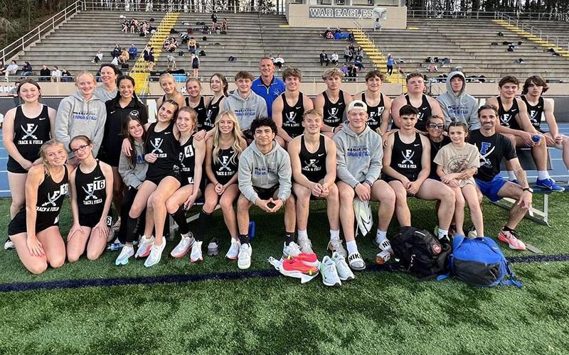 Submitted photo Fannin County track and field athletes are shown following head to head competition against some of the state’s best performers.