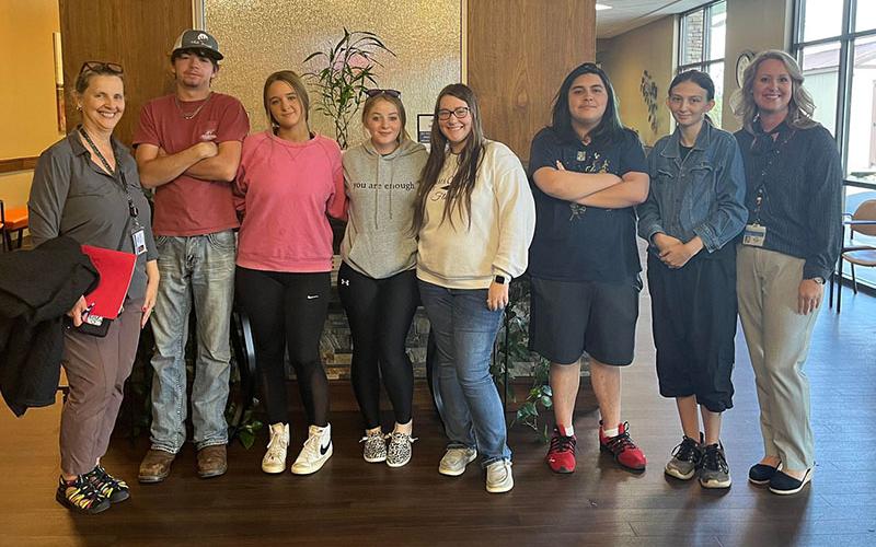Mary Corbin, Grayson Buttram, Ansley Hancock, Paige Monkus, Gracie King, Blake Thomas, Macaila Nicholas, and Jodi Morgan enjoyed their time on one of their field trips arranged for Mountain Education students to show opportunities they have following graduation.