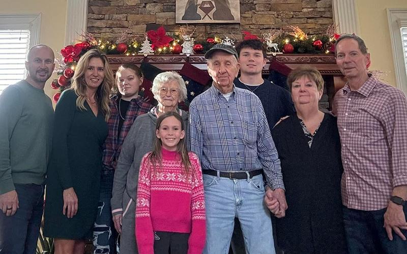 Bob and Betty Phillips have so much love for their family. Last year, they all got together to celebrate the holidays. From left, Toby Krohn, Christy Krohn, Morgan Krohn, Betty Phillips, Emily Krohn, Bob Phillips, Braden Krohn, Cheryl Tipton and Roy Tipton.