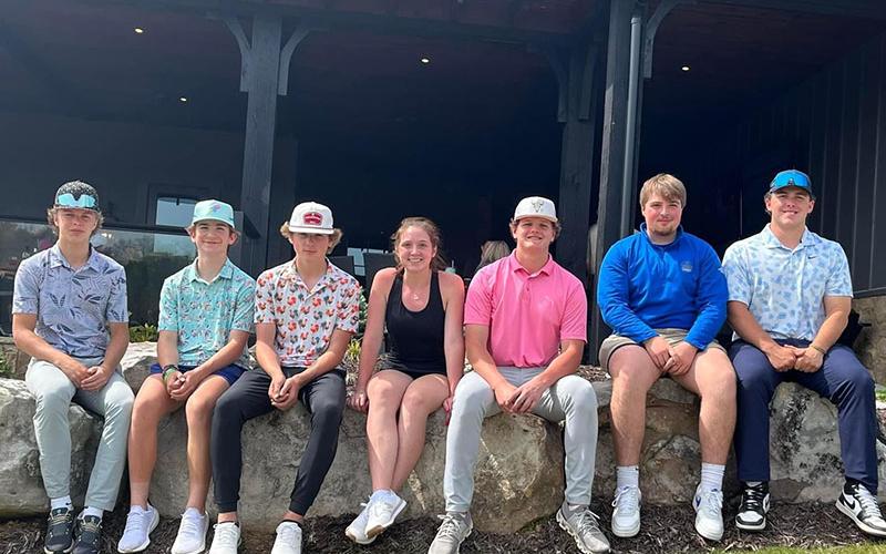This group of young people volunteered their time to help with the Corporal Richard Gazaway Memorial Golf Tournament last week. From left are Cannon Holloway, Marshall McDaniel, Archer Twiggs, Emma Twiggs, Noah Burnette, Baylor Twiggs and Case Holloway.