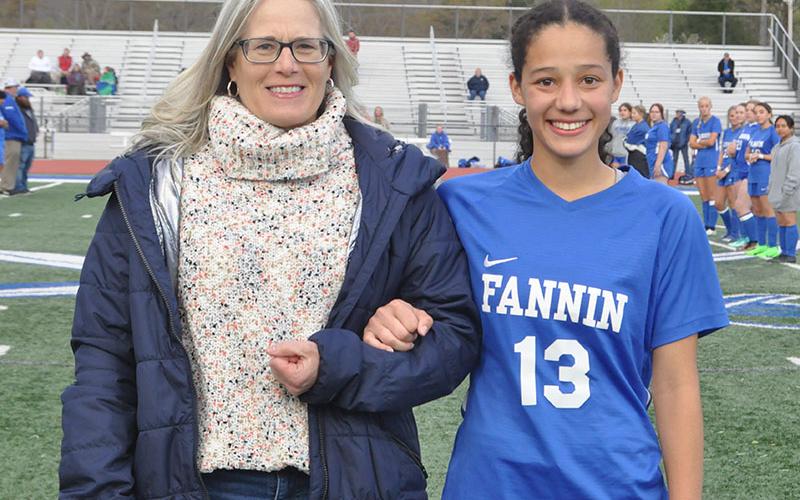 Fannin County High School recognized Stephanie Kirk on soccer Senior Night Friday, April 12. She is shown with her mother Karin Kirk.
