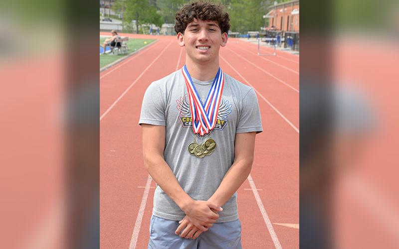 Zechariah Prater won gold medals in all four events in which he competed at the region meet.