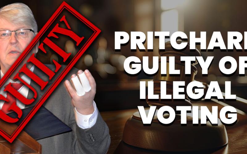 Brian Pritchard was found guilty of voting illegally nine times in Gilmer County.