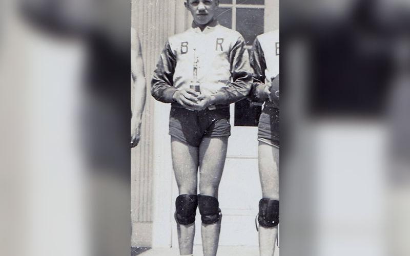 Junior Farmer played basketball his senior year at Blue Ridge High School for the 1942-43 season.
