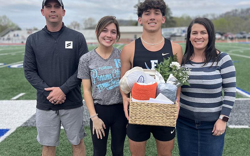 Zechariah Prater’s family joined in the celebration when the senior Track and Field athlete was honored at Fannin County High School.