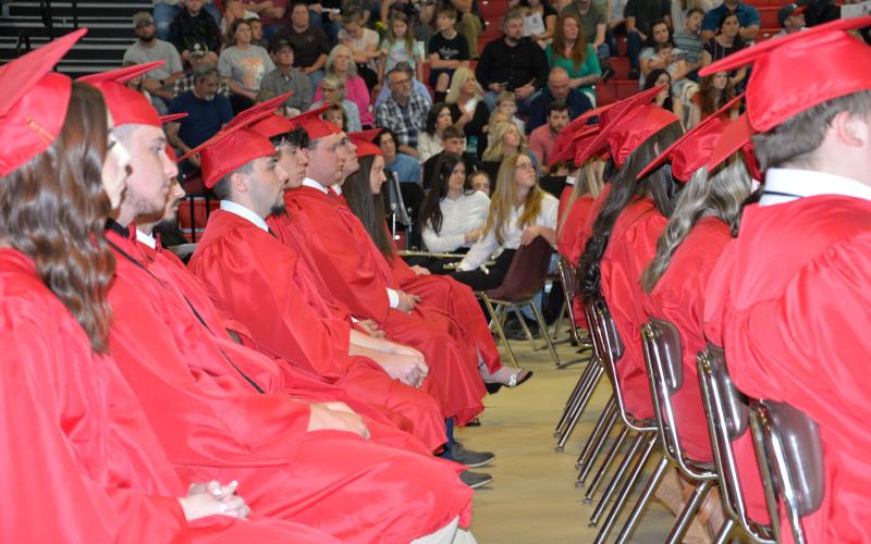 Copper Basin graduates wait for their turn to receive their diplomas.