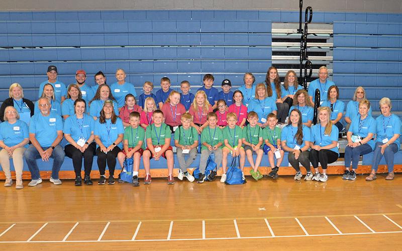 Camp Cocoon students, counselors and volunteers gathered before the start of the day’s activities Saturday, May 18, at Fannin County Middle School. The annual event is sponsored by Pruitt Health Hospice to help children who have suffered a loss. The loss does not have to be hospice related.