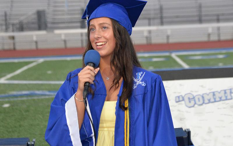 Reese Lindstrom performed an inspirational song during graduation ceremonies.