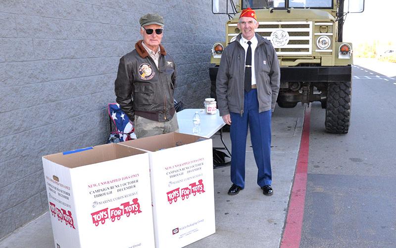 The day after Thanksgiving is the largest, single toy collection and fundraising day for Toys for Tots. That effort includes Stuff the Truck at Walmart in Blue Ridge, manned last year by Dick Evelyn and Ian Guttridge.