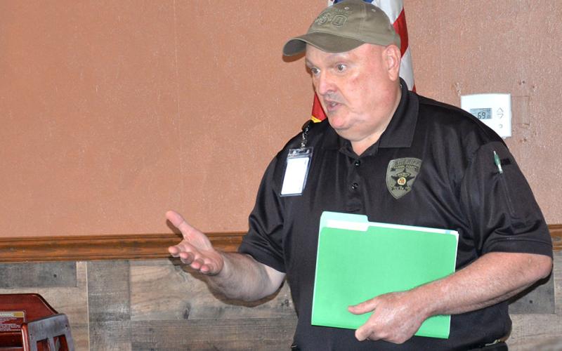 Investigations Sergeant J.K. Davenport talked about scams and how to avoid them at the Fannin County Retired Educators meeting last week.