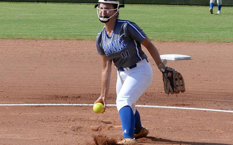 Fannin County senior Aidyn Patterson has been a stellar performer on the mound for the Lady Rebels softball team this season. The team traveled to Towns County Monday.