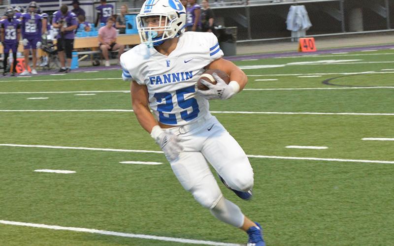 Carson Callihan, shown here earlier this season, scored two touchdowns for Fannin County when they opened region play Friday night against Coosa in Rome, Georgia.
