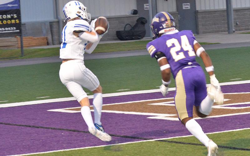 Elijah Weaver hauled in this touchdown catch in the Rebels opening game of the season against Gilmer County. The senior has crossed the goal line four times this year.