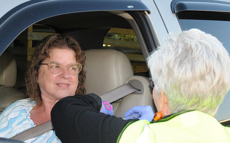 Theresa Watkins was one of many to take advantage of the Annual Drive-Thru Flu Shot Clinic.