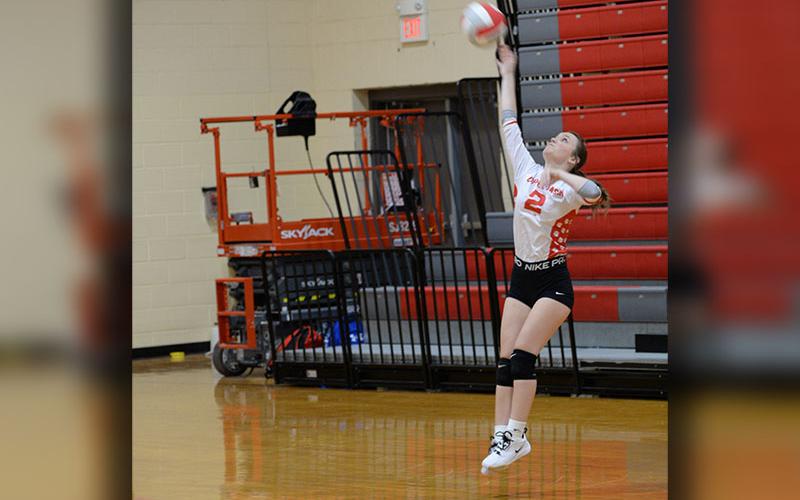 Savanna Bloodworth serves for Copper Basin in the Lady Cougars win over Polk County.