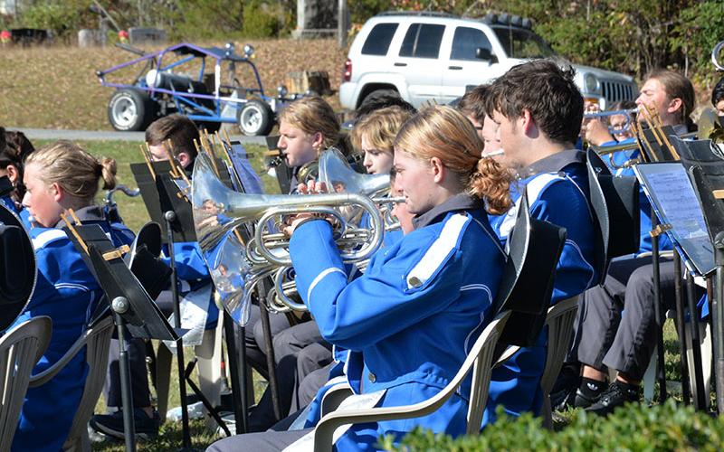 The Fannin County High School Marching Band provided patriotic tunes for both the parade and ceremony at the Veterans Memorial Park.