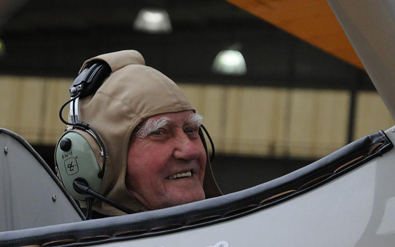 Army Veteran Andrew Moses was all smiles before taking off on his much-anticipated “Dream Flight” aboard a World War II-era Stearman biplane Friday, November 1.