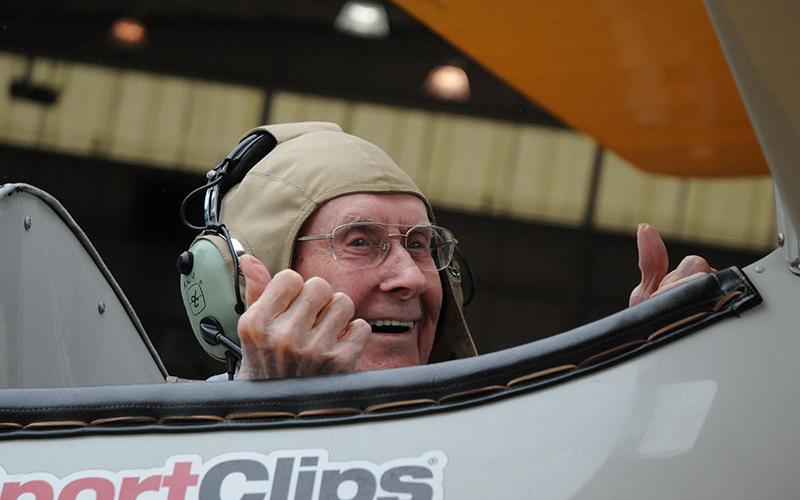 Hatch Hatchell, a 100-year-old Marine Corps veteran, took a “Dream Flight” aboard a World War II-era Stearman biplane at the Gilmer County Airport Friday, November 1.