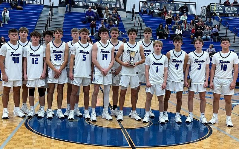 The Fannin County Rebels, the runners up in the Piedmont Mountainside Holiday Classic are, from left, Reid Holloway, Avery Angel, Jasper Mealer, Kylan Dover, Rylan Davis, Kolby Kaylor, Cannon Holloway, Brody Henson, Keaton Watkins, Jack Sparks, Kolton Kaylor, Tyler Blake, Matthew Ponton, Hudson Ethington and Holden Eavenson.