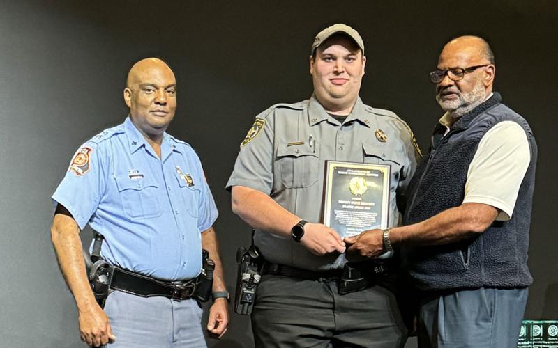 Steve Bennett received his Traffic Enforcement award from Governor’s Office of Highway Safety Director Allen Poole.