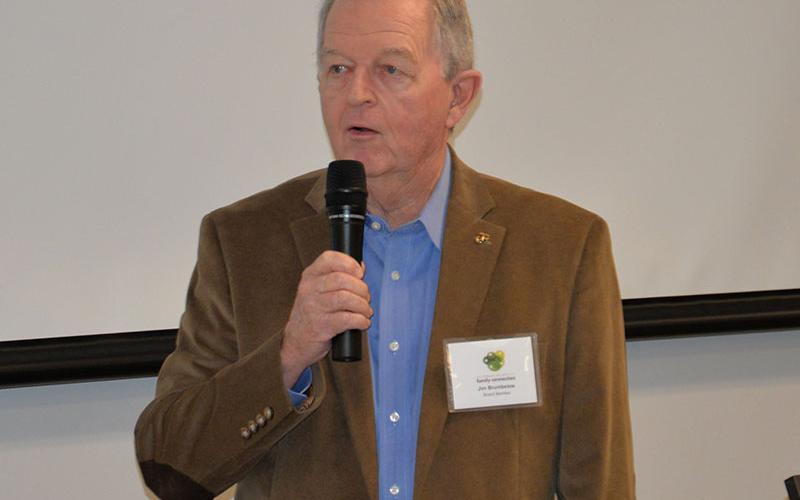 Jim Brumbelow told how Sherry Morris offered the Lake Blue Ridge Marine Corps League Detachment a place to use for Toys for Tots, a gesture he credited with establishing the Christmas program and the league itself.