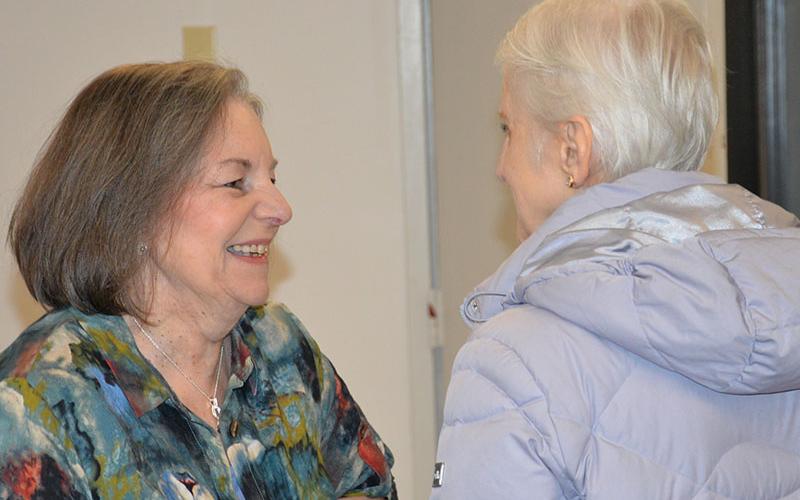 The weather did not stop many of Sherry Morris’ friends from attending her retirement reception Saturday at Fannin County Family Connection.