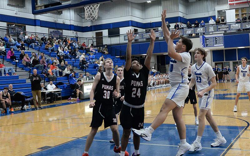 Holden Eavenson puts up a two point attempt in recent action for the Fannin County Rebels.