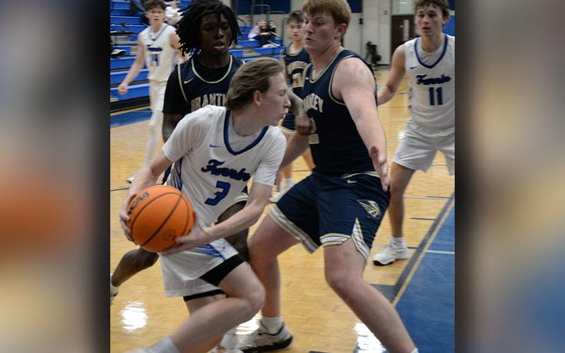 Hudson Ethington makes his way around a defender in the Rebels win over Brantley.