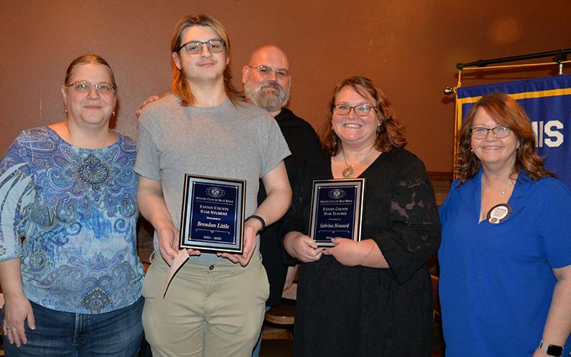 Brendan Little, second from left, is this year’s STAR Student. He is shown with, from left, mother Christiane, father Ambrose, STAR Teacher Sabrina Howard and Blue Ridge Kiwanian Sharon McFarland, from left.