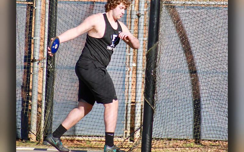 Isaac Watkins is shown at the recent track and field meet.