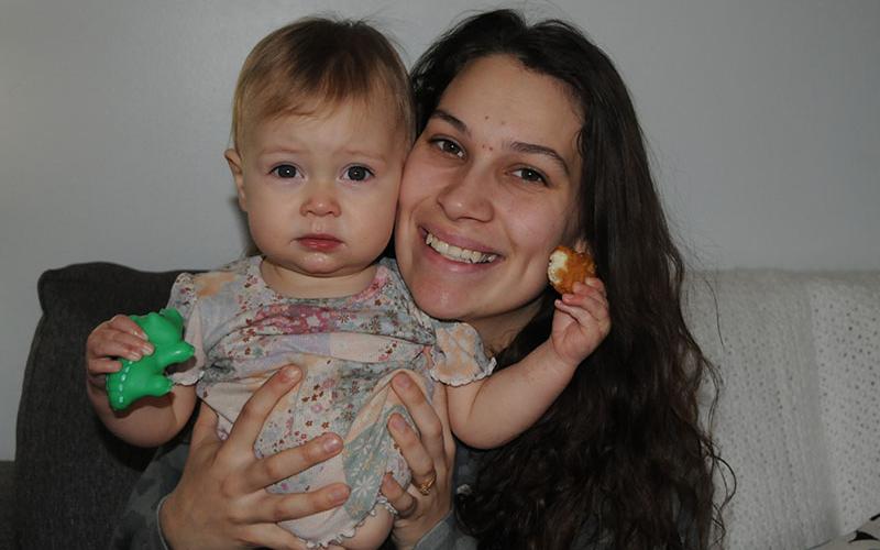 Paisley McCue, left, and her mother Kailee McCue, right, have participated in The Craddock Center’s Smart Babies program.