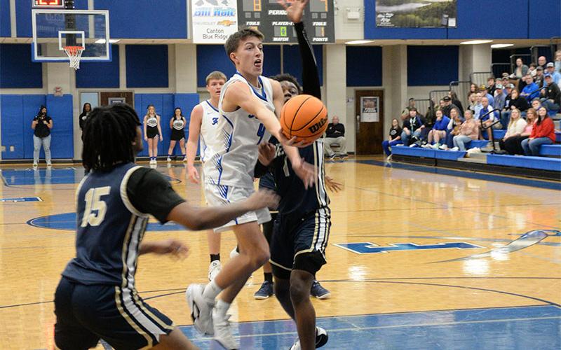 Matthew Ponton fight down the lane as he aims for two points against BEST Academy’s Eagles.