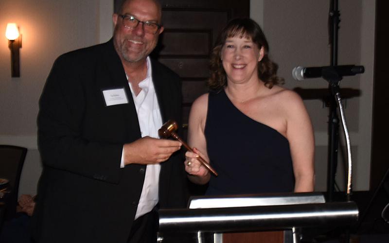 The Chamber of Commerce board chairman’s gavel was officially passed from Troy Shirbroun to Manda Hughes.