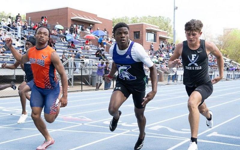 Braxton Cheatham, right, is step for step with his competition in the Georgia Spring Break Showdown.