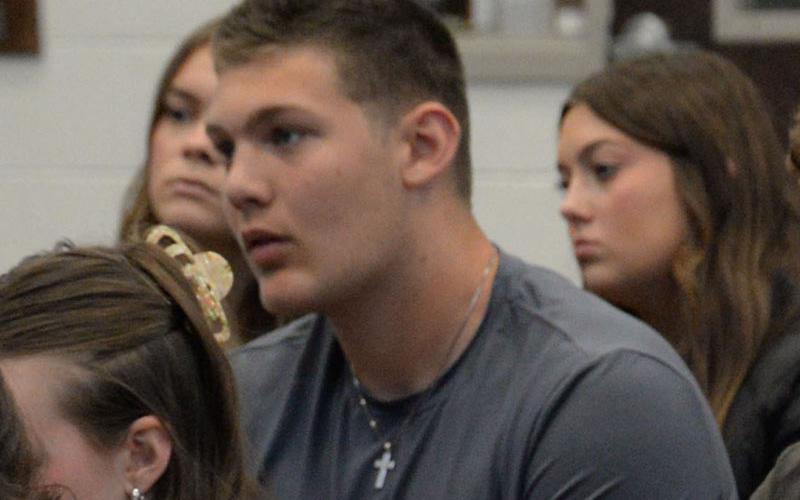 Odin Rea-Gutierrez watches intently as a trauma scene plays out as part of the Safe Driving Summit.
