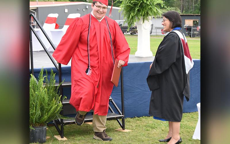 Copper Basin High School graduate Donovan Rose is all smiles after receiving his diploma during graduation exercises Thursday evening, May 15, at the school.