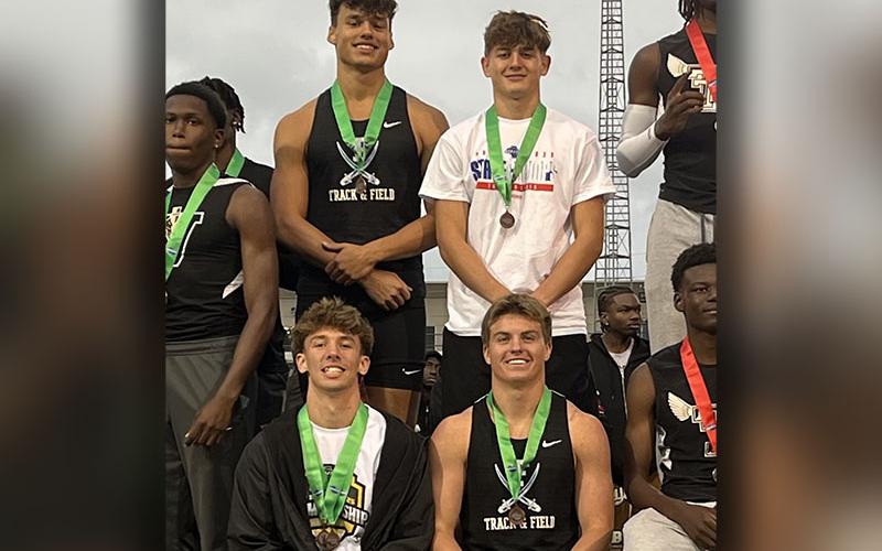 Luke Holsonback, Braxton Cheatham, Braden Taylor and Lawson Sullivan finished fourth in the 4x400 meter team relay event.