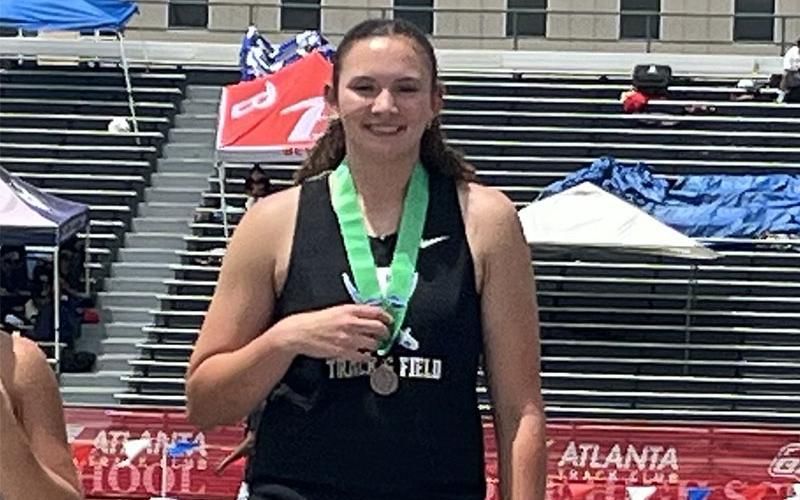 Presley Daves came away from the State Championships with a sixth place in Discus.