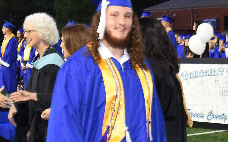 Jacob Dye was happy to receive his diploma Friday night.