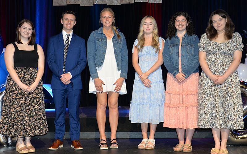 Tri-State EMC awarded the salutatorians and valedictorians of area schools scholarships during the annual Honors Night recognition banquet Thursday, May 1. Scholars are shown, from left, Anna Ballew and Carder Lance from Copper Basin High School, Olivia McNabb and Chloe Grizzle from Hiwassee Dam High School, and Julie Farmer and Jaclyn Cracknell from Fannin County High School.