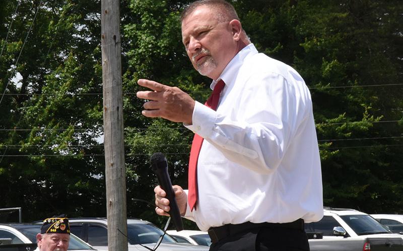 U.S. Army veteran Jerry Barnes used his faith in Jesus Christ as a cornerstone when he addressed the Memorial Day crowd at Veterans Memorial Park.