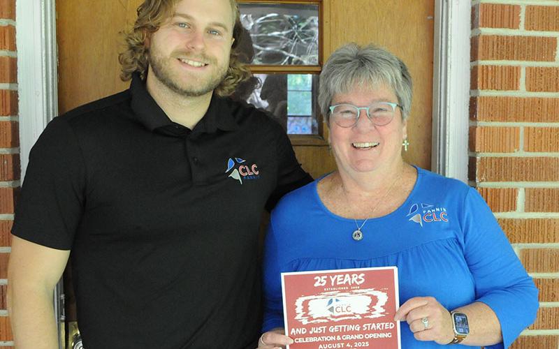 Jared Herum and Tina Lee look forward to welcoming students to the new Fannin Christian Learning Center.