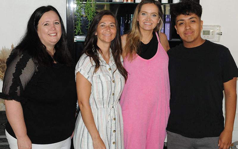Back to School Bash organizers are busy getting ready for the annual event, which is set for July 26 at Fannin County High School. Tara Cantrell, Sheena Rymer, Celeste Jay and Brandon Mendoza, from left, are busy preparing.