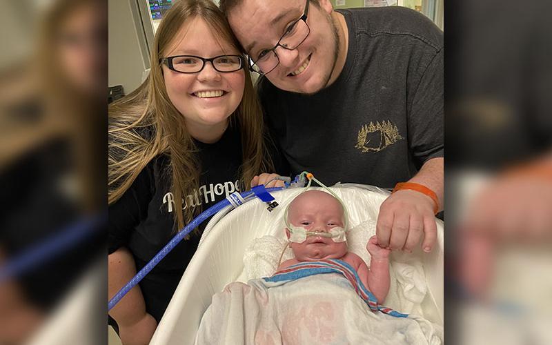 Kayla, Erik and baby Jax Giddens are shown during their time in Children’s Healthcare of Atlanta.