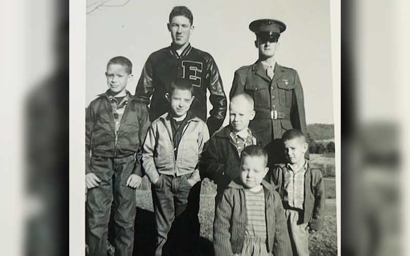 Carl Beavers, back left, is shown with his brothers, all of whom played football at East Fannin High School. There were seven of the Beavers brothers altogether. Carl is the third, joining Ron and Randall, to be inducted into the Fannin County Sports Hall of Fame.
