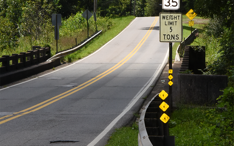 The long awaited replacement of the bridge over Fightingtown Creek on Madola Road is expected to begin in the early part of 2026. The current five-ton weight limit is an indication of the bridge’s condition.