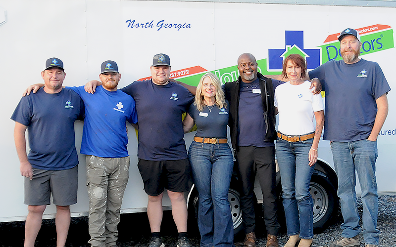 The crew of House Doctors of North Georgia stand ready to help with everything you need to repair or upgrade your home. From left are Andy Crowder, Jerritt Holloway, Hunter Crowder, Amber Thomas, George Thomas, Michelle Chandler and Michael Butler. Not shown is Jimmie Petry.