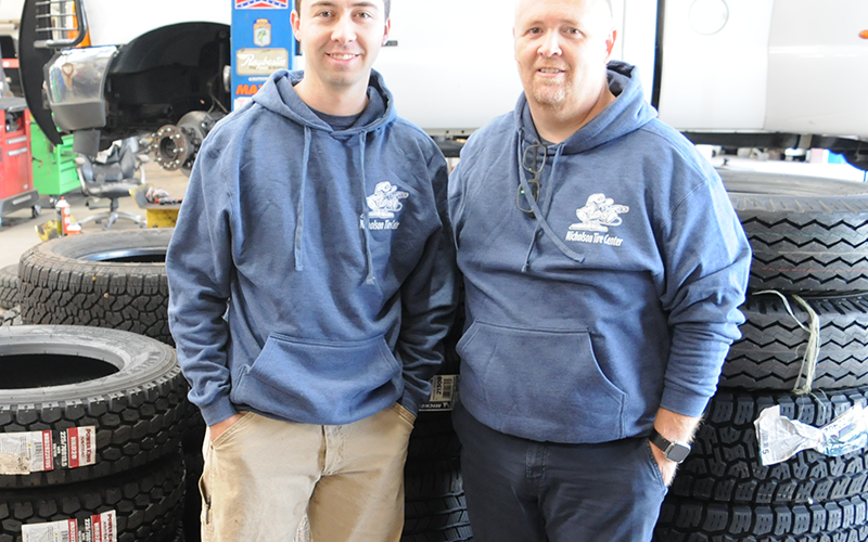 Tim Nicholson’s son, Noah, left, represents the third generation in the family business.