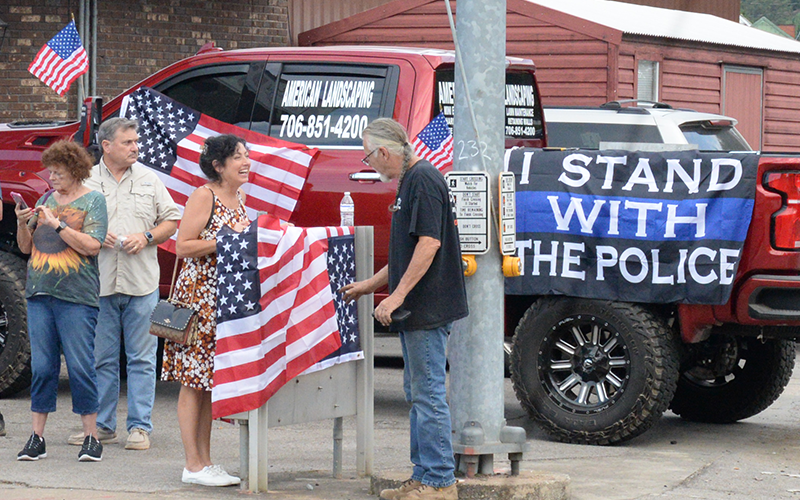 Crowds lined the streets of McCaysville to welcome home Captain Brantley Worley Tuesday, September 16, who was shot in the line of duty.